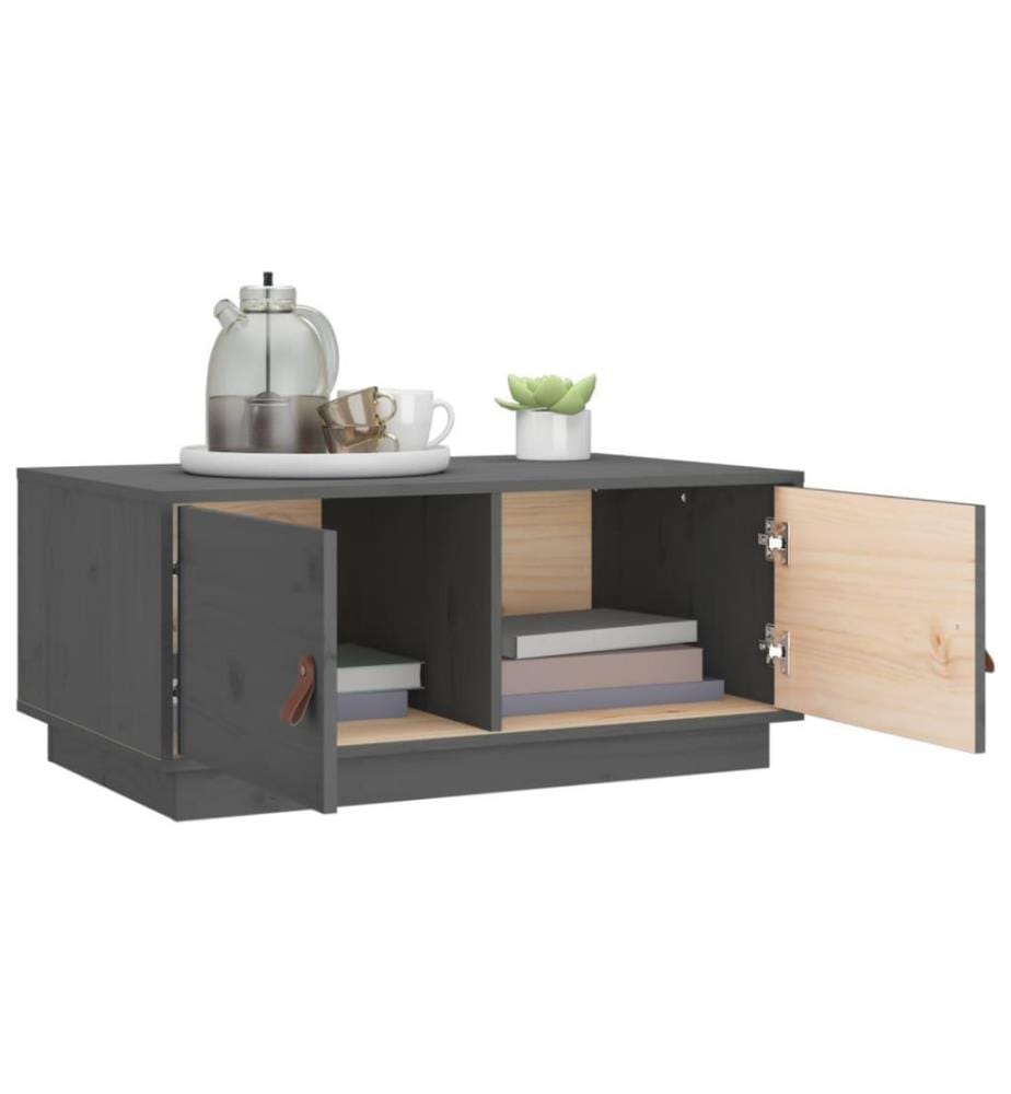 Couchtisch Grau 80x50x35 cm Massivholz Kiefer