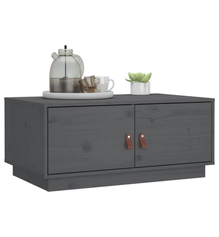 Couchtisch Grau 80x50x35 cm Massivholz Kiefer