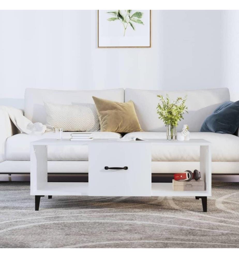 Couchtisch Weiss 102x50x40 cm Holzwerkstoff
