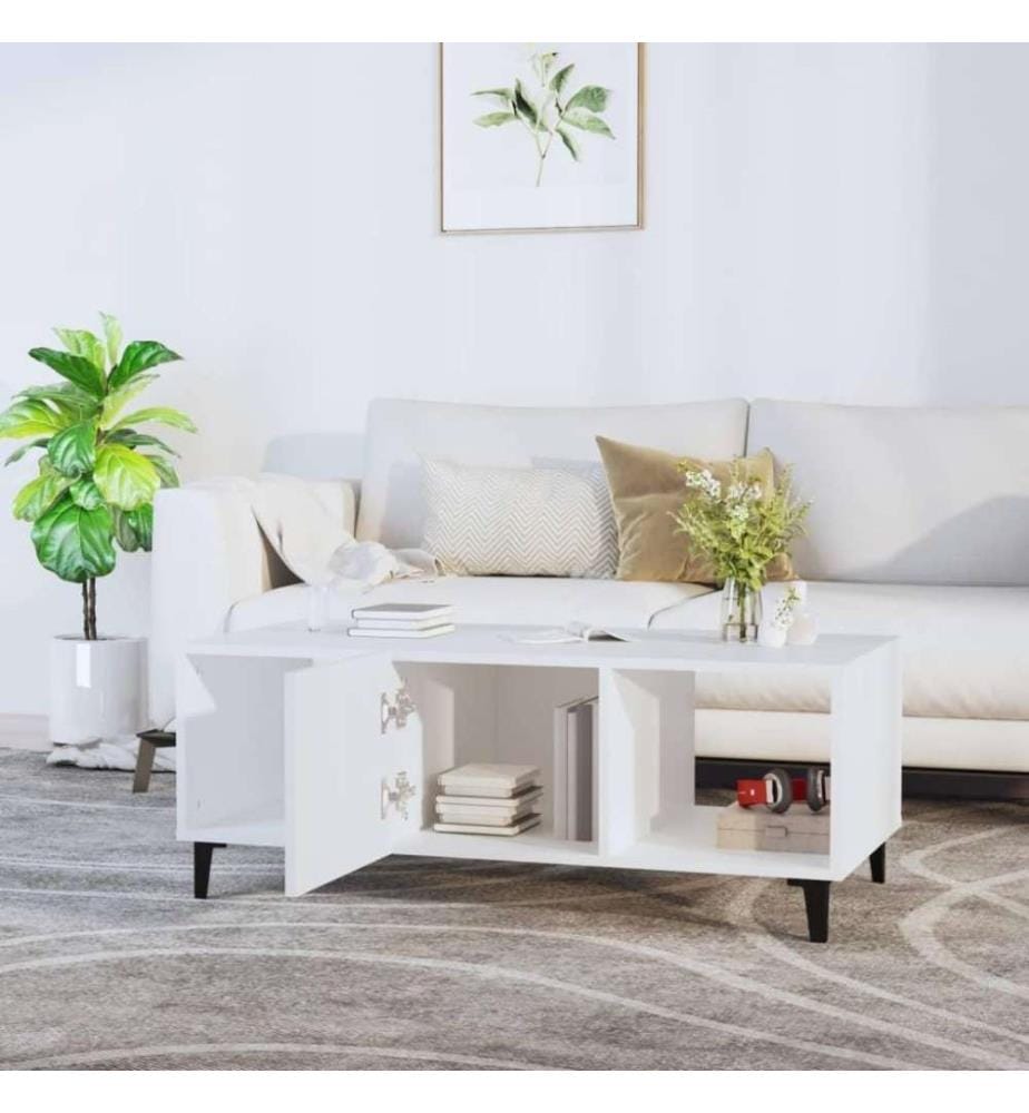Couchtisch Weiss 102x50x40 cm Holzwerkstoff