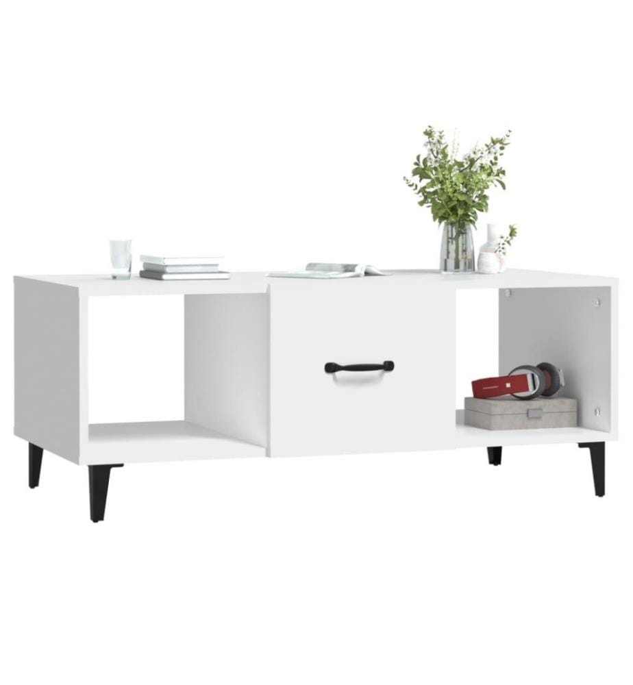 Couchtisch Weiss 102x50x40 cm Holzwerkstoff