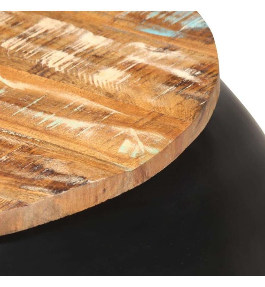 Couchtisch Schwarz 68x68x30 cm Recyceltes Massivholz