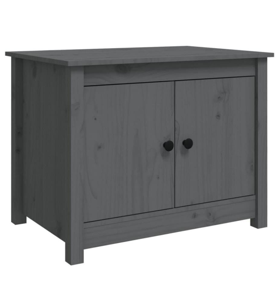 Couchtisch Grau 71x49x55 cm Massivholz Kiefer