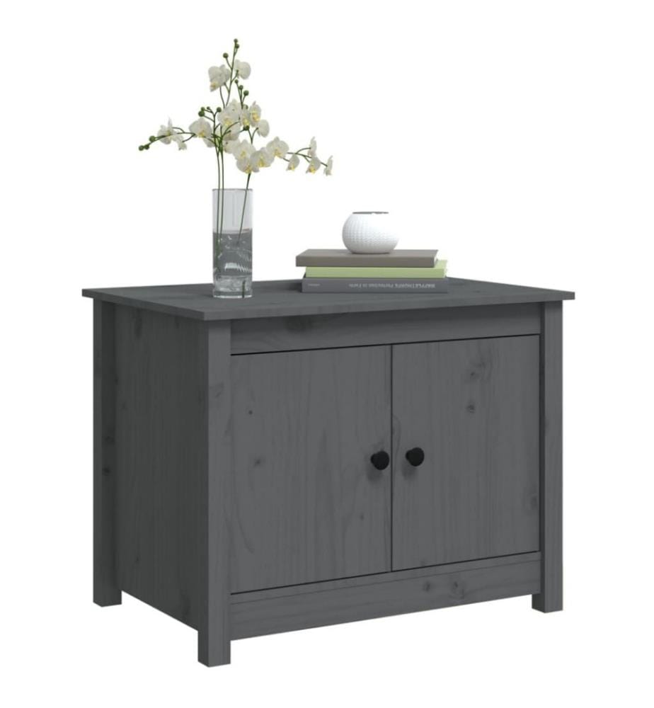 Couchtisch Grau 71x49x55 cm Massivholz Kiefer