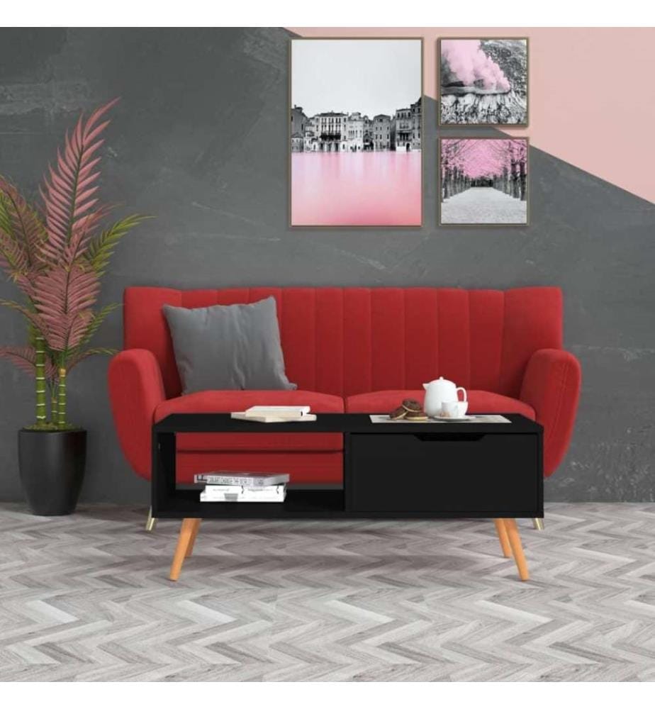 Couchtisch Schwarz 100x49,5x43 cm Holzwerkstoff