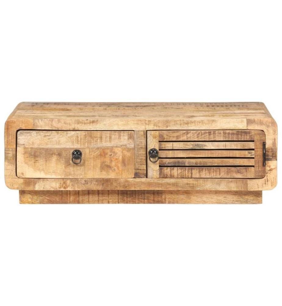 Couchtisch 90x60x29 cm Raues Mangoholz