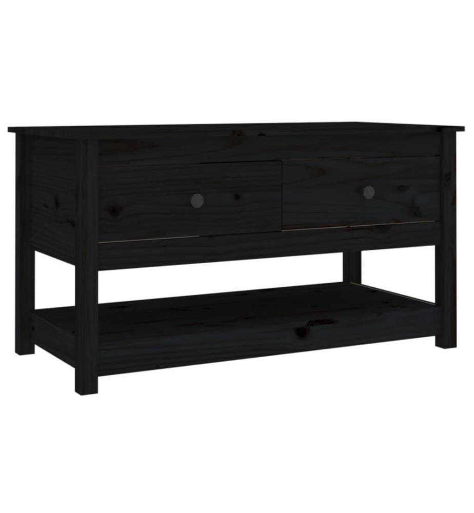 Couchtisch Schwarz 102x49x55 cm Massivholz Kiefer