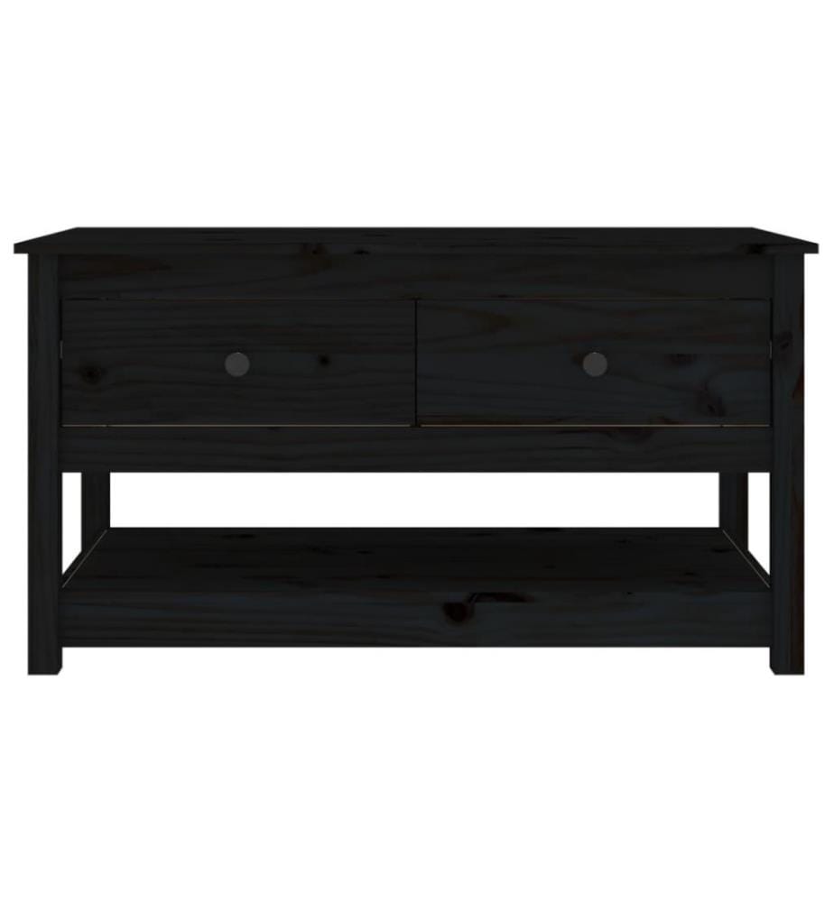 Couchtisch Schwarz 102x49x55 cm Massivholz Kiefer