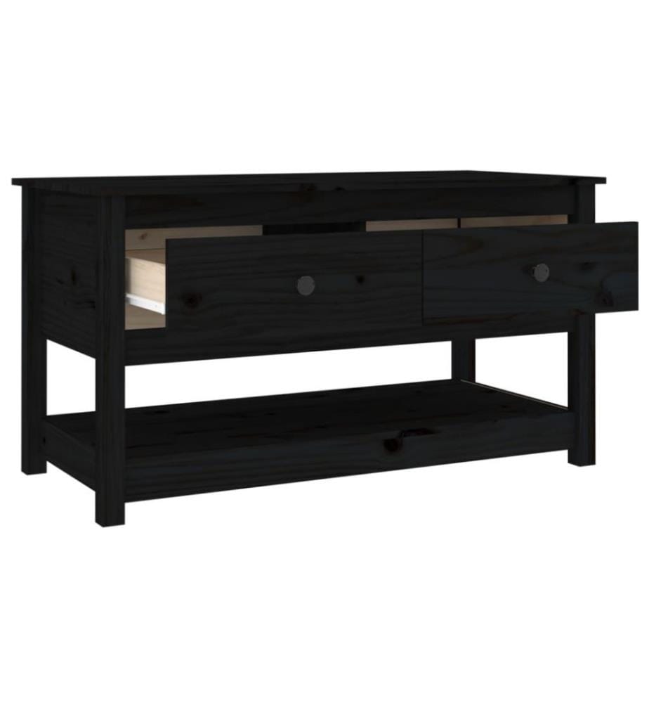 Couchtisch Schwarz 102x49x55 cm Massivholz Kiefer