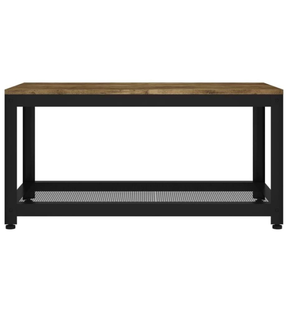 Table basse Marron foncé et noir 90x45x45 cm MDF et fer