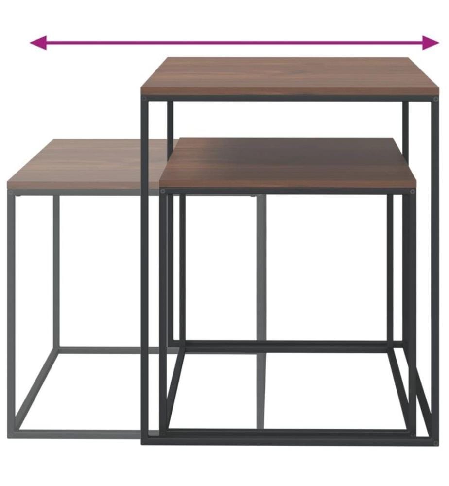 Couchtisch-Set 2-tlg. Holzwerkstoff und Metall