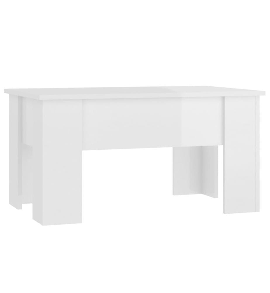 Couchtisch Hochglanz-Weiss 79x49x41 cm Holzwerkstoff
