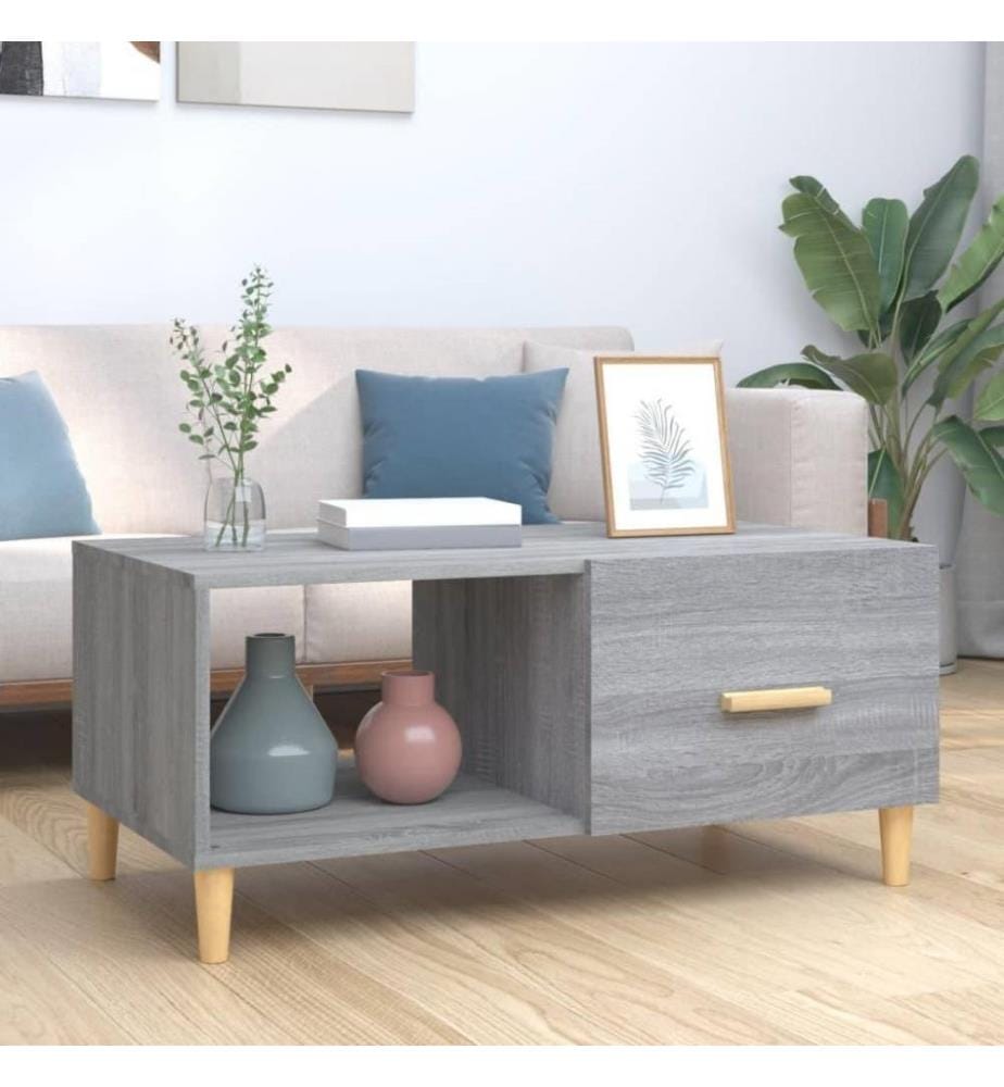 Couchtisch Grau Sonoma 89,5x50x40 cm Holzwerkstoff