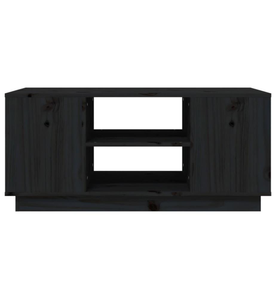Couchtisch Schwarz 90x49x40,5 cm Massivholz Kiefer