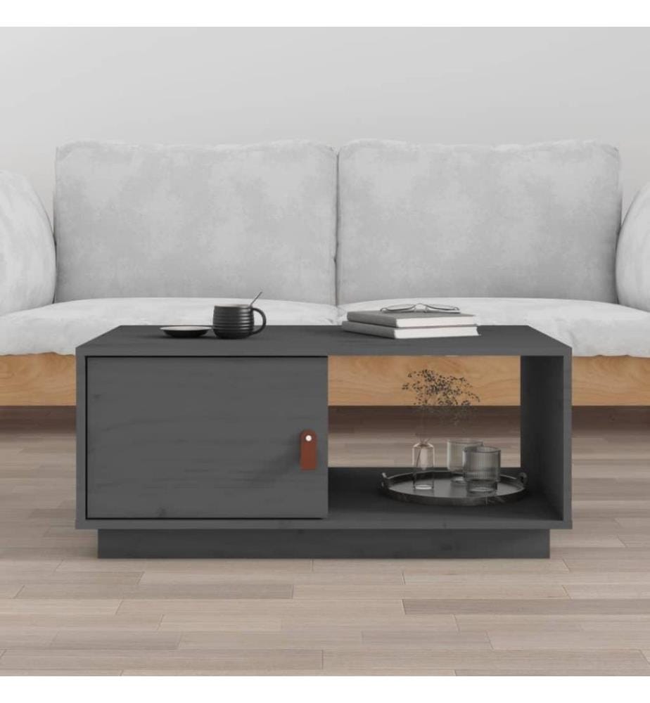 Couchtisch Grau 80x50x35,5 cm Massivholz Kiefer