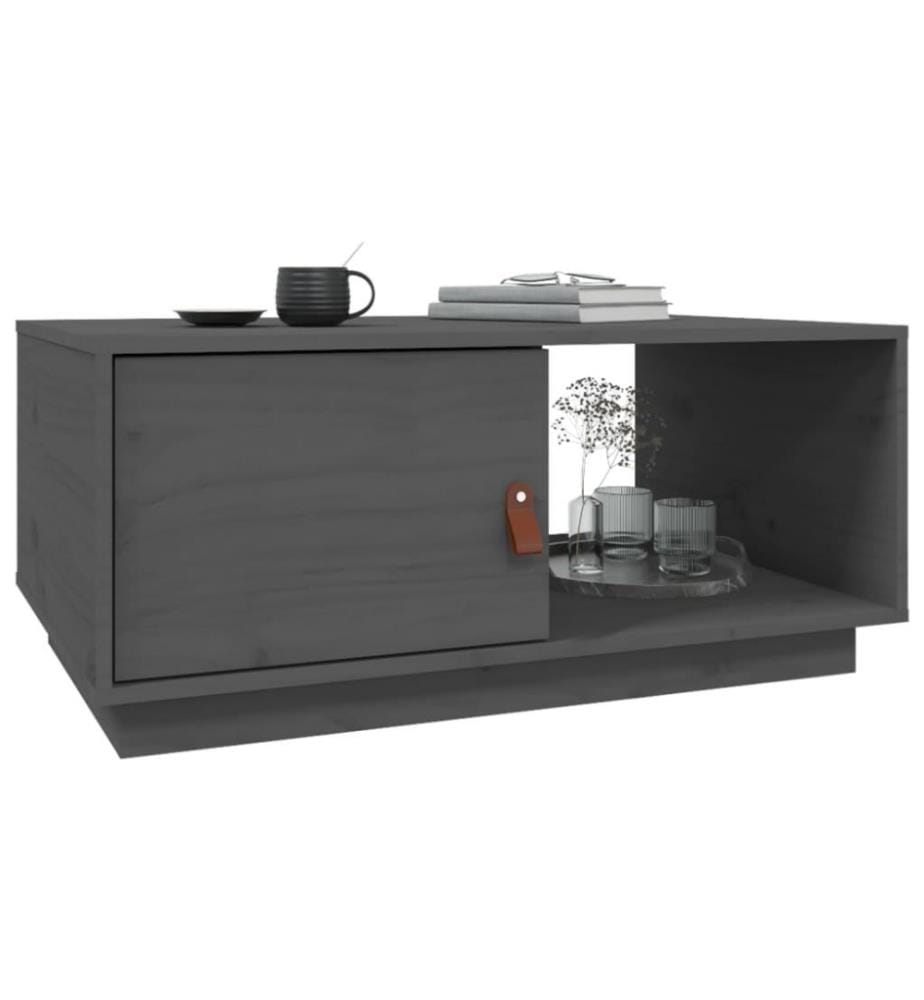 Couchtisch Grau 80x50x35,5 cm Massivholz Kiefer