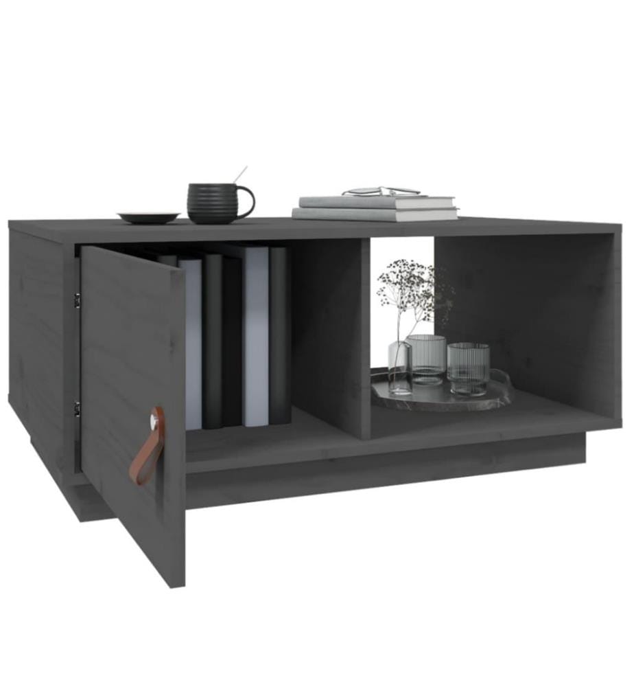 Couchtisch Grau 80x50x35,5 cm Massivholz Kiefer