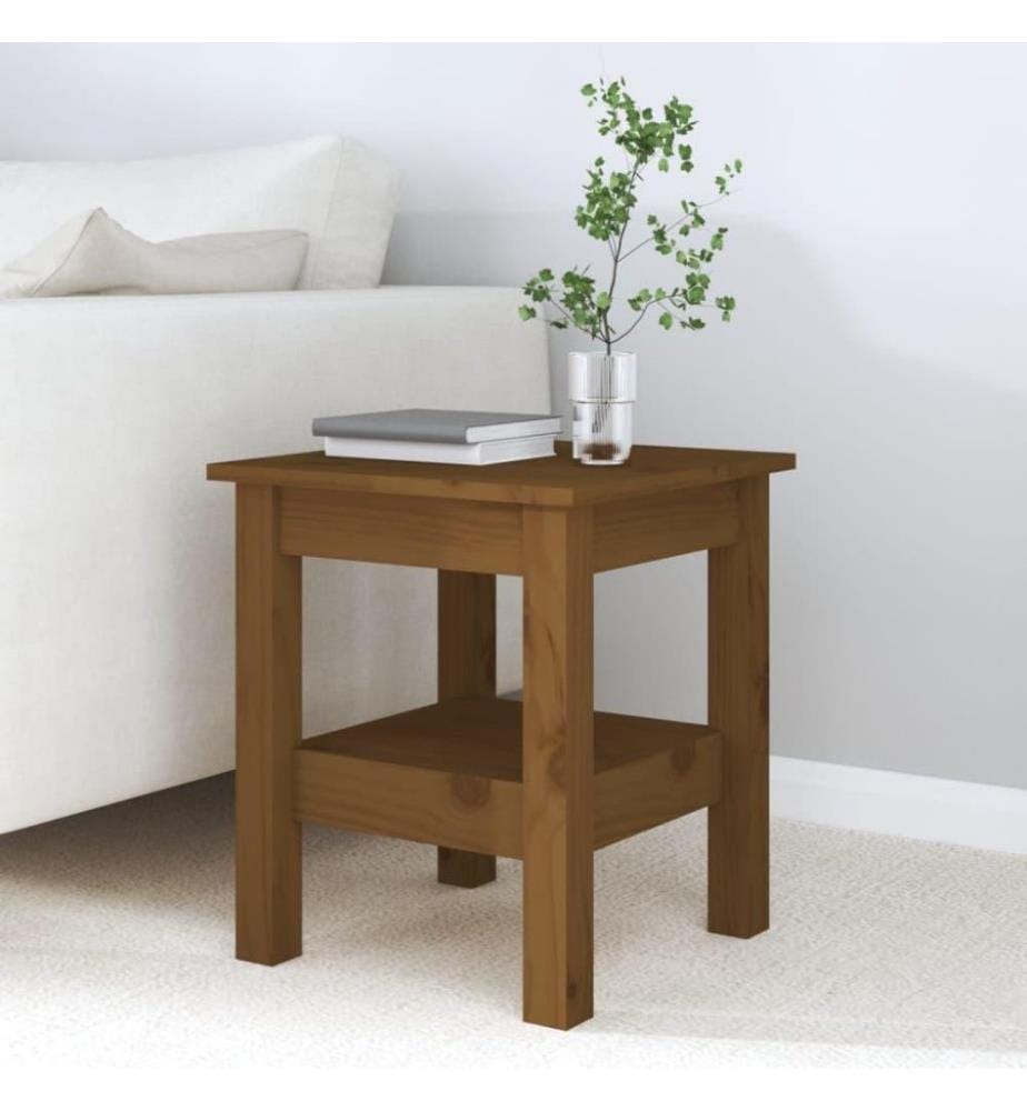 Table basse Marron miel 35x35x40 cm Bois massif de pin