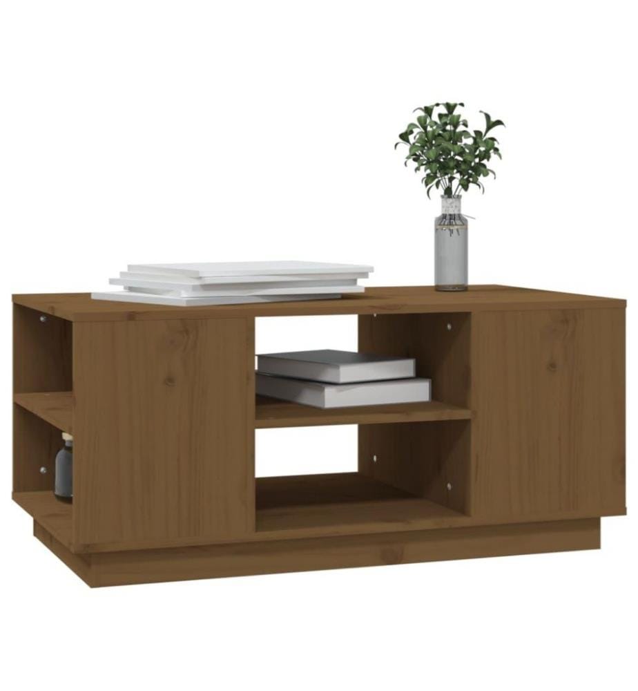 Table basse Marron miel 90x49x40,5 cm Bois massif de pin