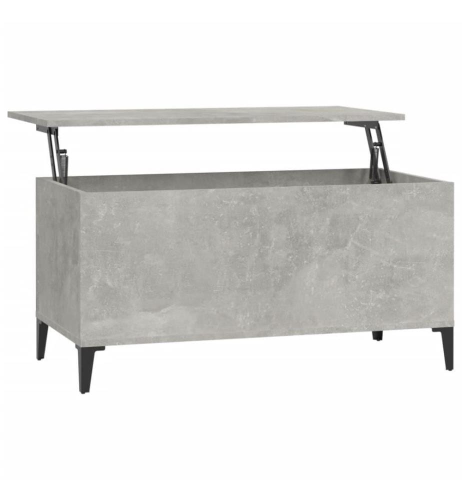 Table basse Gris béton 90x44,5x45 cm Bois d'ingénierie