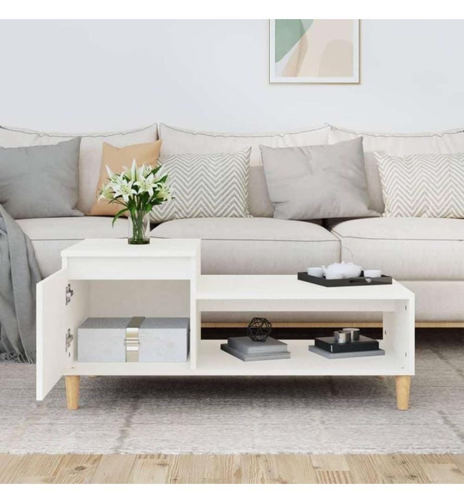 Couchtisch Weiss 100x50x45 cm Holzwerkstoff