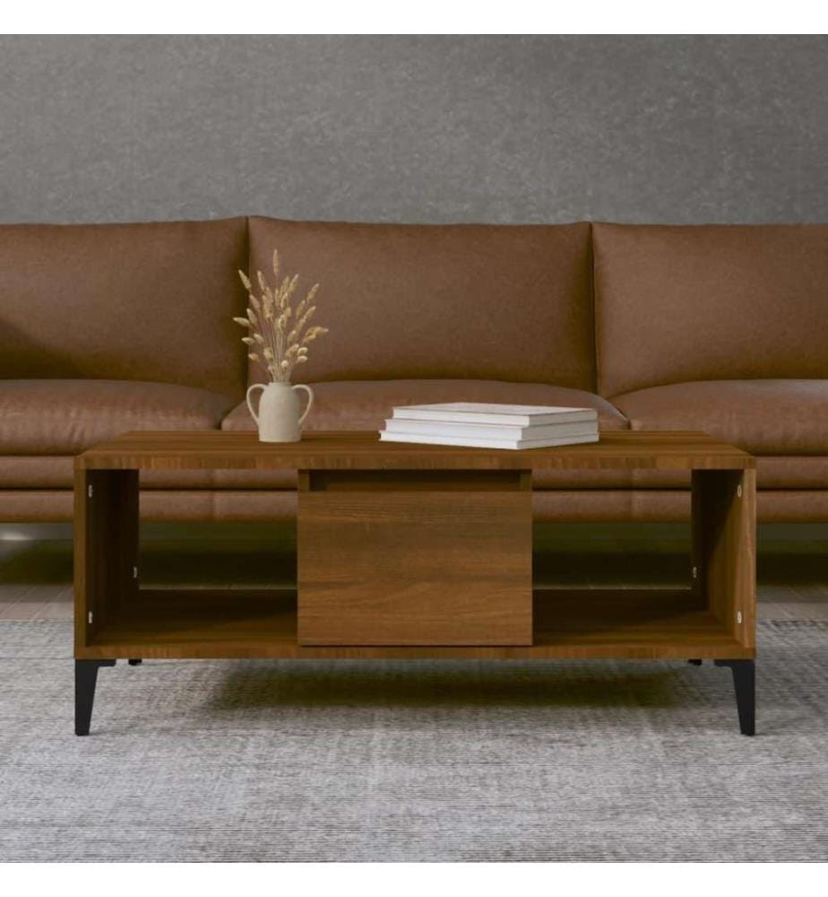 Couchtisch Braun Eichen-Optik 90x50x36,5 cm Holzwerkstoff