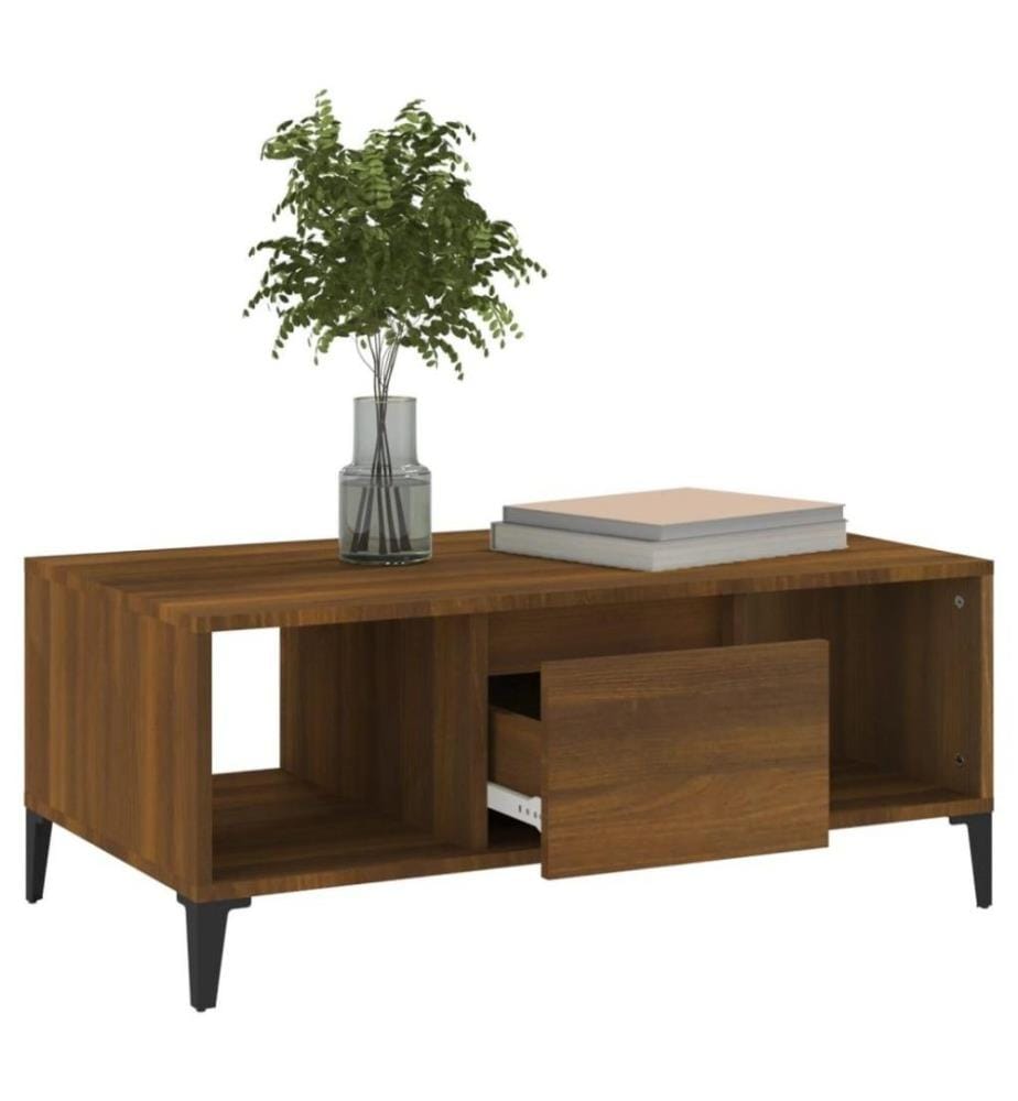 Couchtisch Braun Eichen-Optik 90x50x36,5 cm Holzwerkstoff