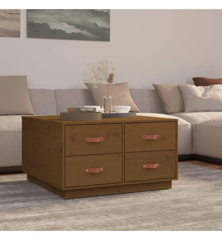 Couchtisch Honigbraun 80x80x45 cm Massivholz Kiefer