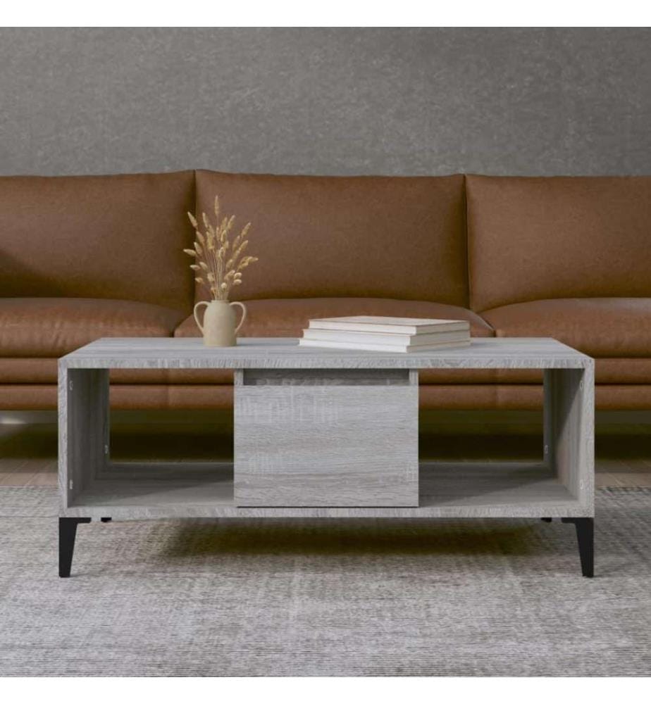 Couchtisch Grau Sonoma 90x50x36,5 cm Holzwerkstoff