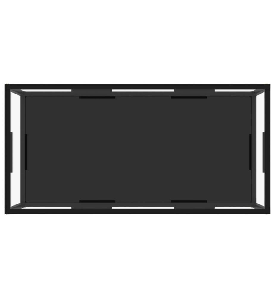 Couchtisch Transparent und Schwarz 100x50x35 cm Hartglas