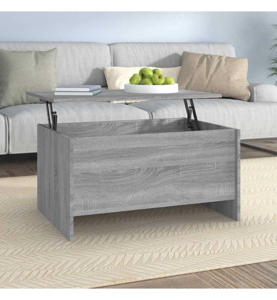 Table basse Sonoma gris 80x55,5x41,5 cm Bois d'ingénierie