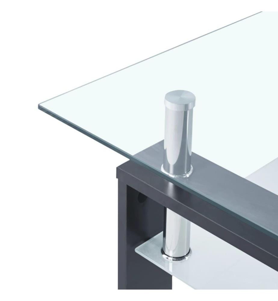 Couchtisch Grau Transparent 95x55x40 cm Hartglas