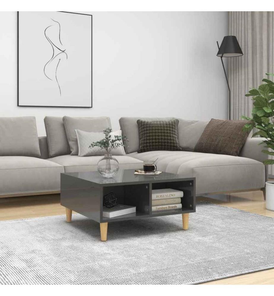 Couchtisch Hochglanz-Grau 60x60x30 cm Holzwerkstoff