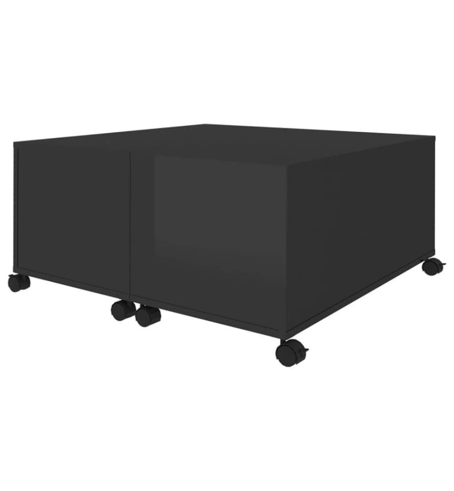 Table basse Noir brillant 75x75x38 cm Aggloméré