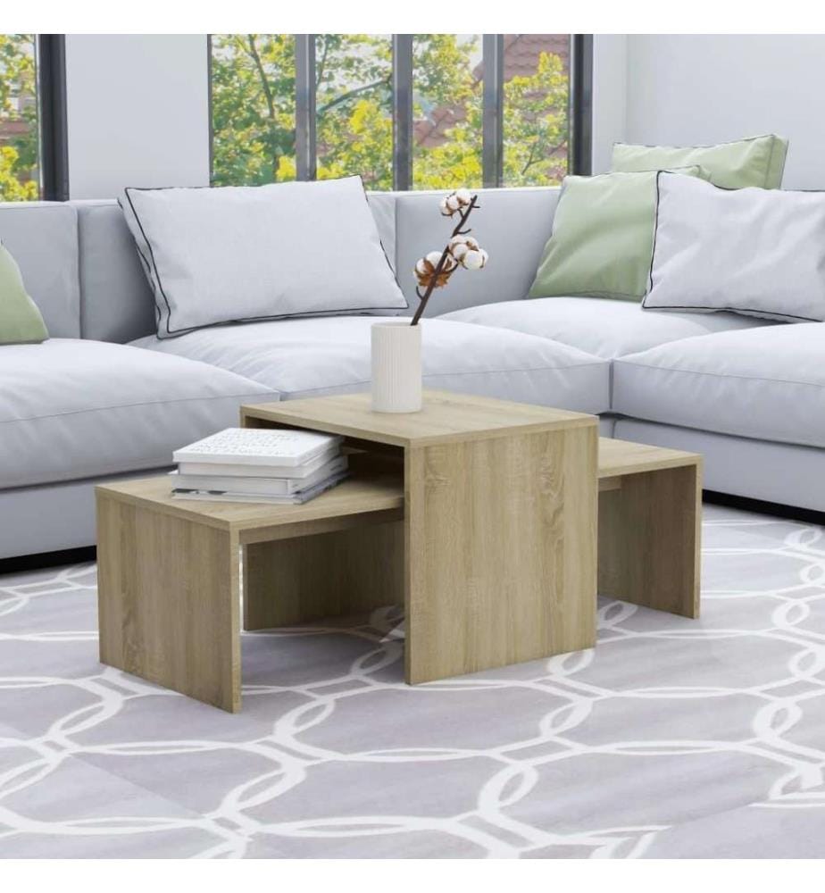 Couchtisch-Set Sonoma-Eiche 100x48x40 cm Holzwerkstoff