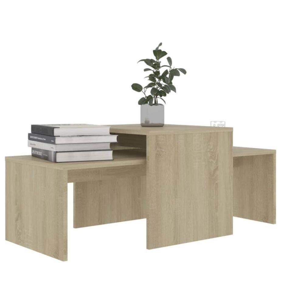 Couchtisch-Set Sonoma-Eiche 100x48x40 cm Holzwerkstoff
