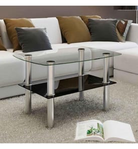 Table basse avec 2 étagères Verre