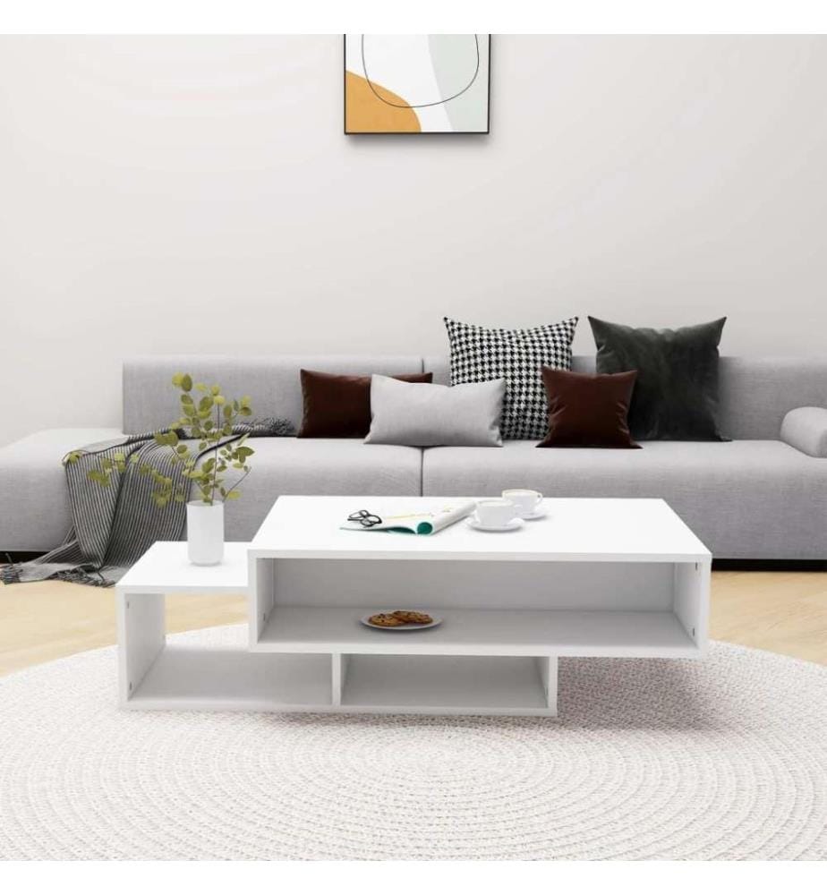 Couchtisch Weiss 105x55x32 cm Holzwerkstoff
