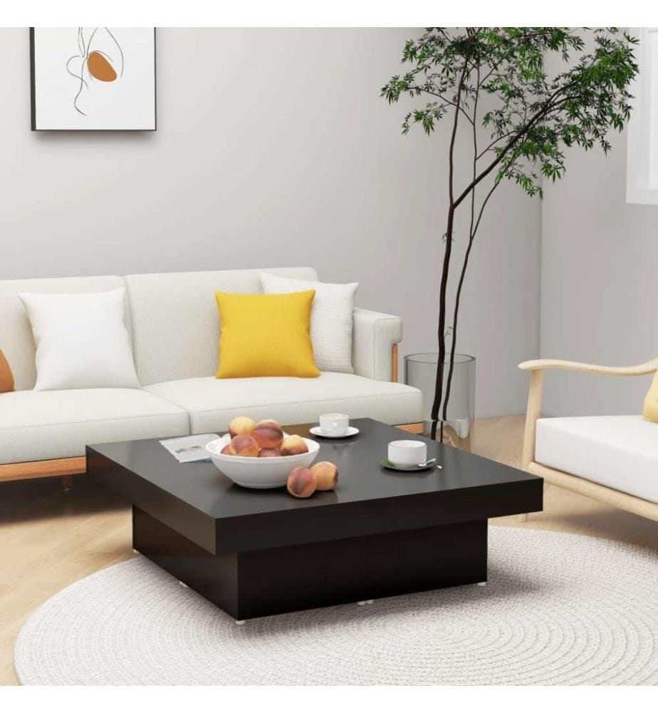 Couchtisch Schwarz 90x90x28 cm Holzwerkstoff