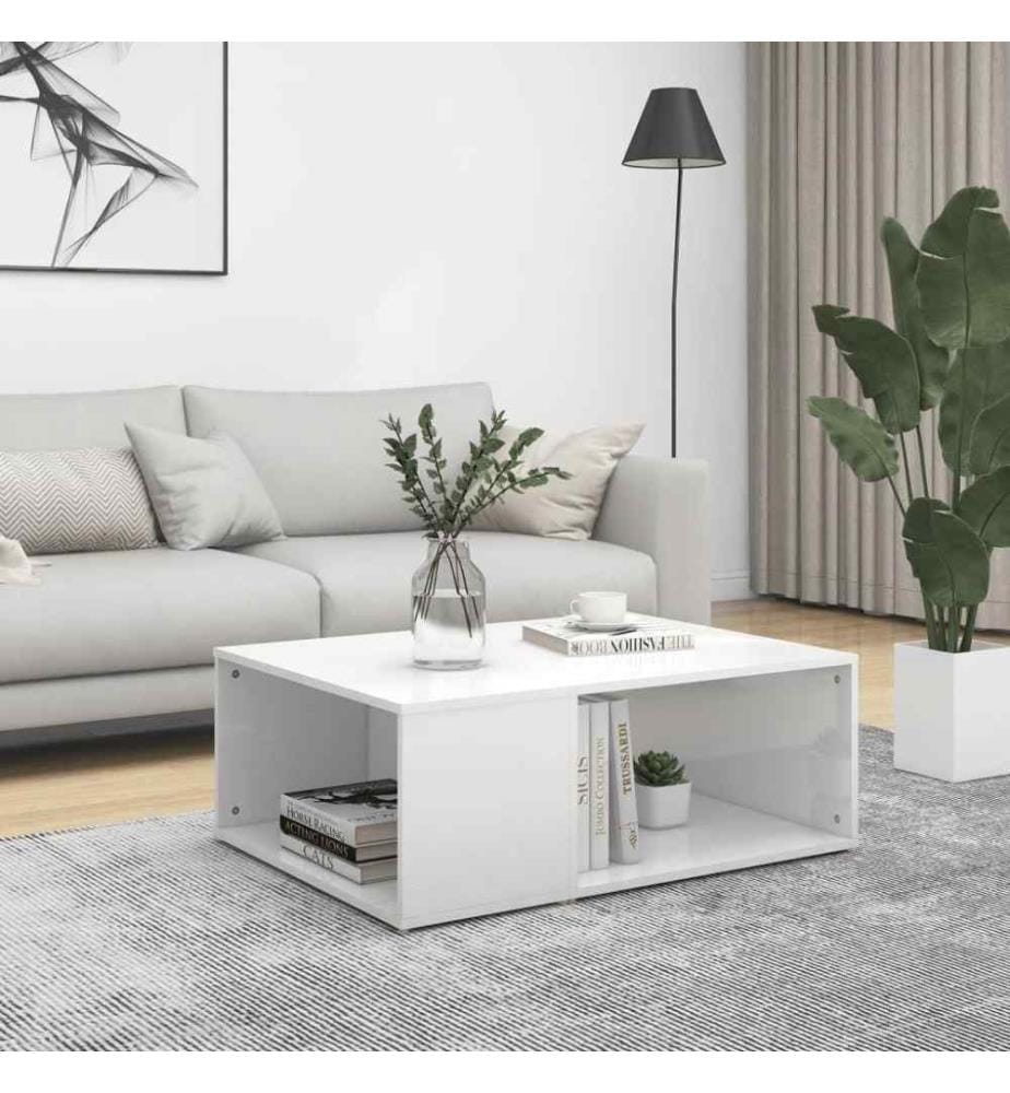 Couchtisch Hochglanz-Weiss 90x67x33 cm Holzwerkstoff