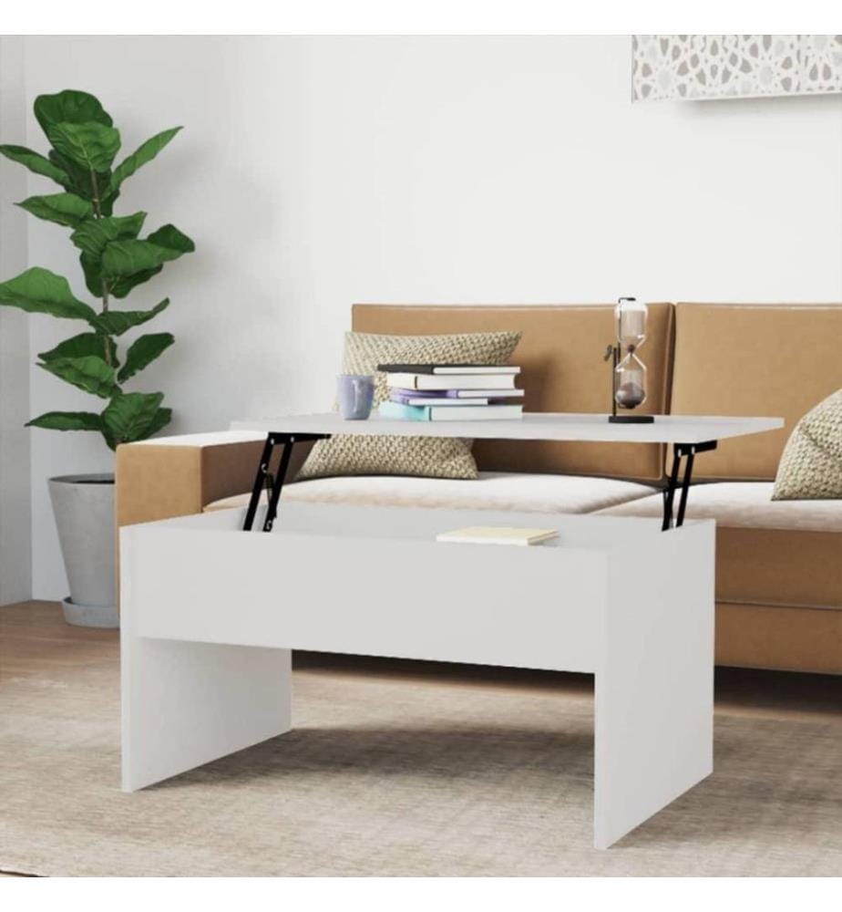 Couchtisch Hochglanz-Weiss 80x50,5x41,5 cm Holzwerkstoff