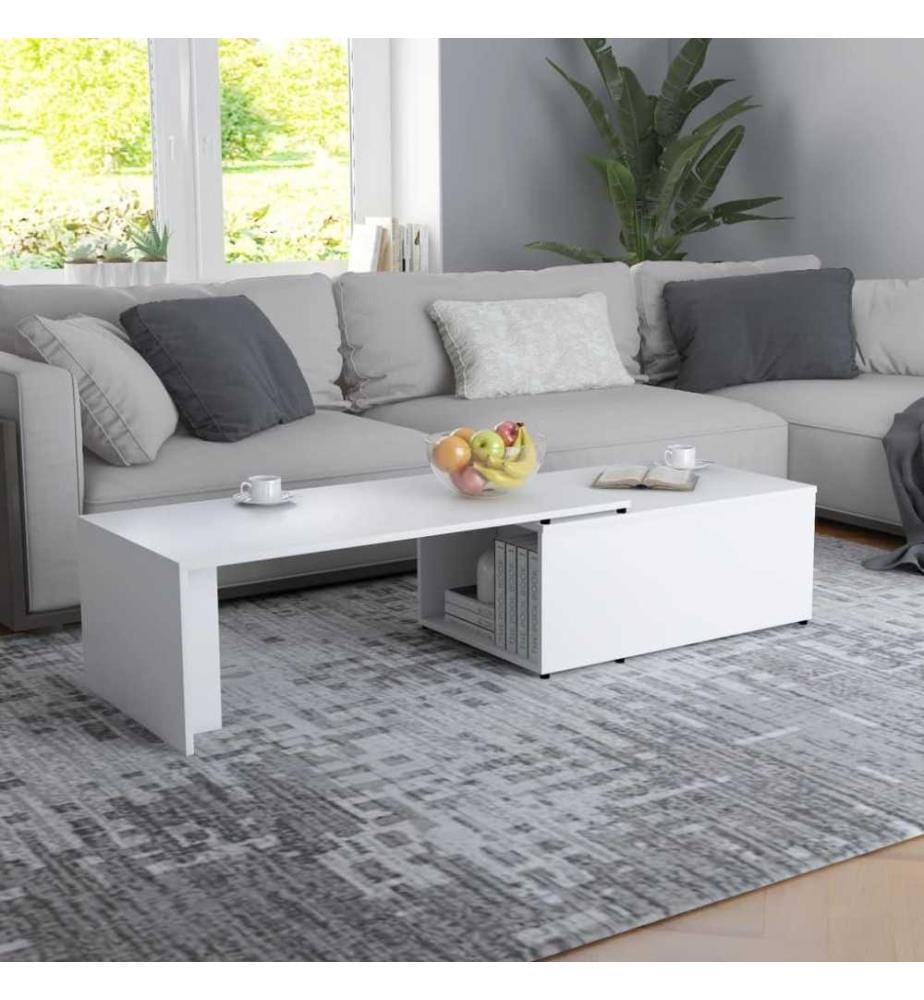 Couchtisch Weiss 150x50x35 cm Holzwerkstoff