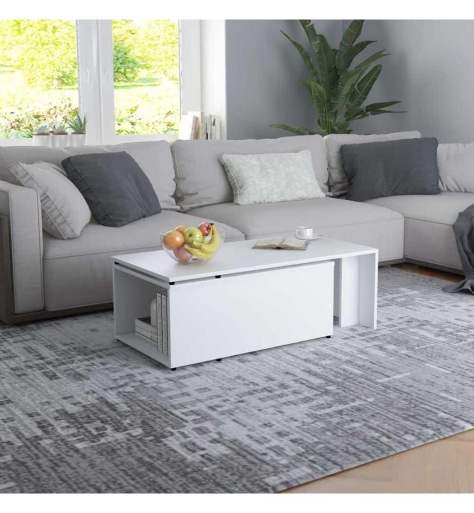 Couchtisch Weiss 150x50x35 cm Holzwerkstoff