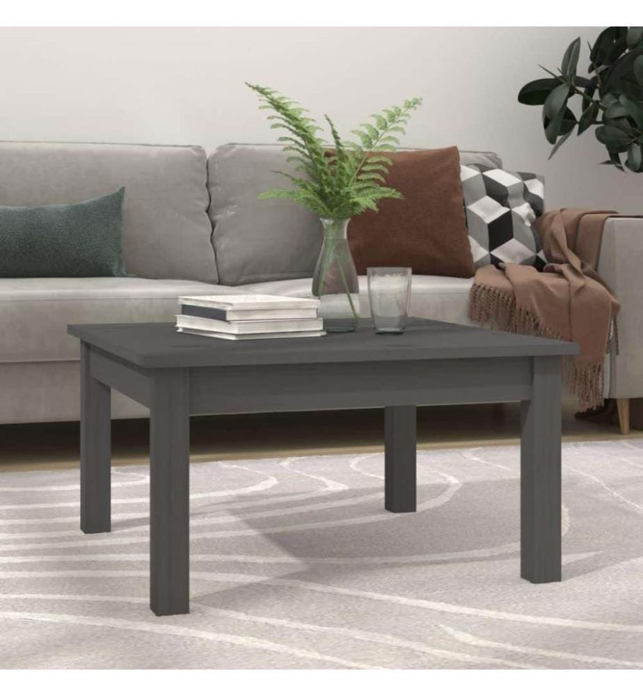 Couchtisch Grau 55x55x30 cm Massivholz Kiefer