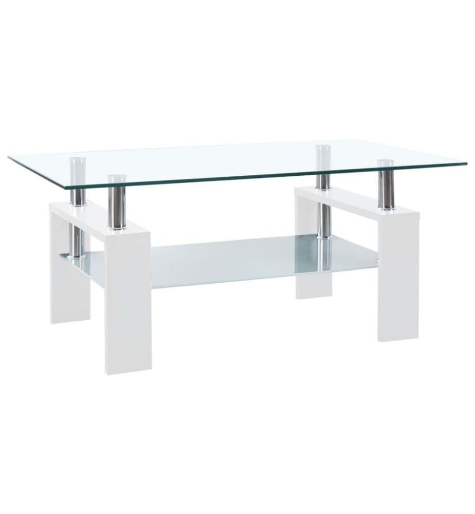 Couchtisch Weiss Transparent 95x55x40 cm Hartglas