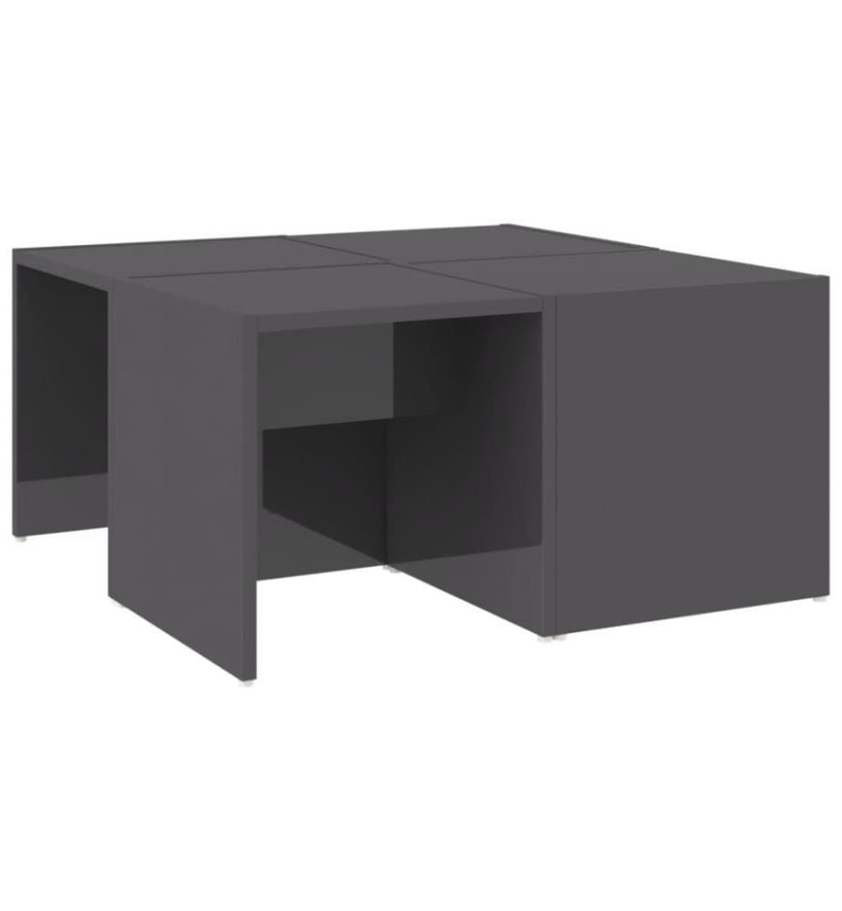 Couchtische 4 Stk. Hochglanz-Grau 33x33x33 cm Holzwerkstoff