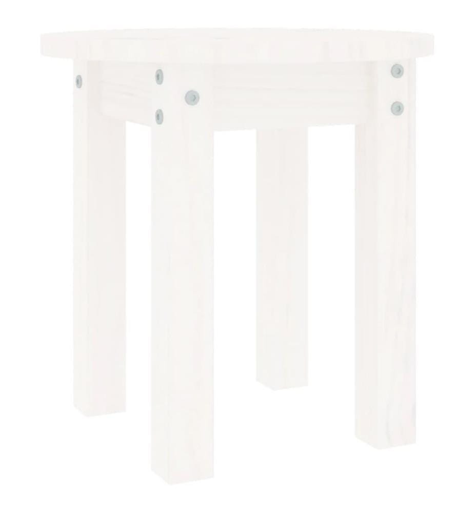 Couchtisch Weiss Ø 35x35 cm Massivholz Kiefer