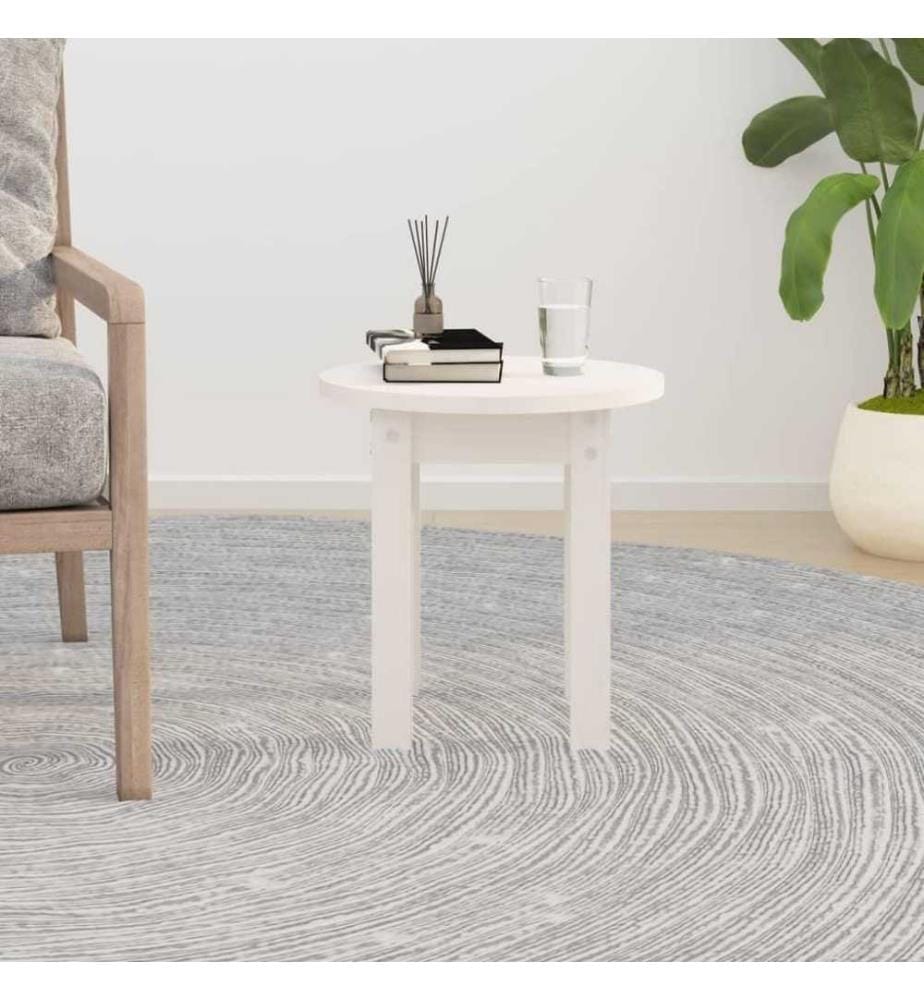 Couchtisch Weiss Ø 35x35 cm Massivholz Kiefer