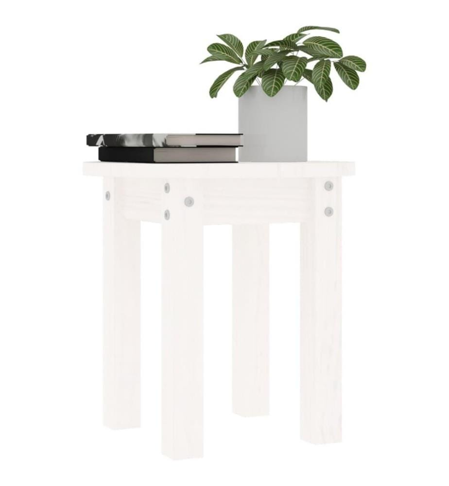 Couchtisch Weiss Ø 35x35 cm Massivholz Kiefer