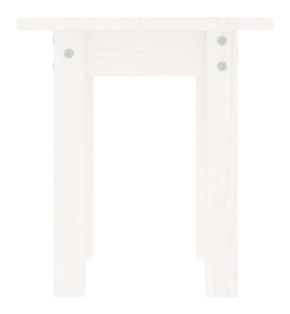 Couchtisch Weiss Ø 35x35 cm Massivholz Kiefer